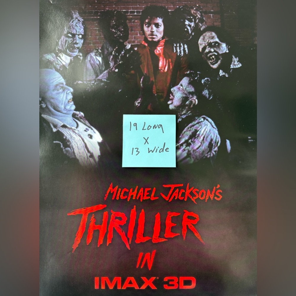 THRILLER - IMAX 3D Michael Jackson Authentic Original Promo Single Sided MINT - Picture 2 of 6